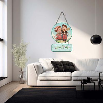 Personalized Couple Wall Hanging Decor You & Me Scooter Ride Theme Home Decor Unique Romantic Gift for Anniversary, Valentine's Day & Wedding – Bedroom & Home Decor Accent